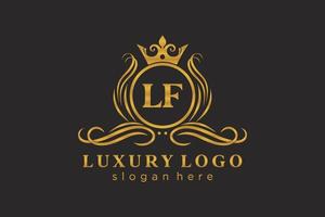 inicial lf carta modelo de logotipo de luxo real em arte vetorial para restaurante, realeza, boutique, café, hotel, heráldica, joias, moda e outras ilustrações vetoriais. vetor