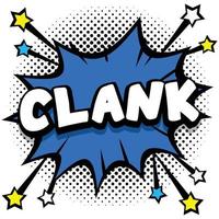 clank pop art quadrinhos bolhas de fala livro efeitos sonoros vetor