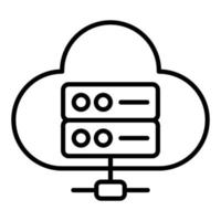 estilo de ícone de banco de dados em nuvem vetor