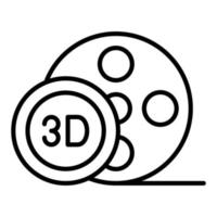 estilo de ícone de filme 3D vetor