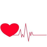 cardiograma batimento cardíaco pulso saúde médica vetor de linha do coração