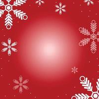 fundo de natal, com flocos de neve brancos sobre fundo vermelho, e tem espaço de cópia para decoração e desejos, use como papel de parede ou cartão de felicitações. vetor