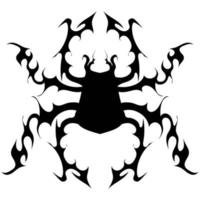 silhueta de aranha gótica preta. close-up de uma aranha. ícone de aranha de vetor. grande aranha assustadora isolada no fundo branco. vetor