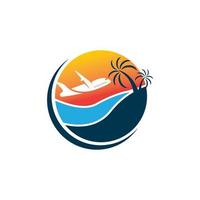 vetor de ícone de logotipo de viagens e férias