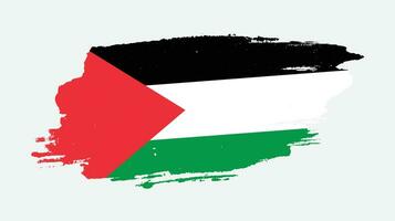 vetor de bandeira colorida de pintura à mão palestina