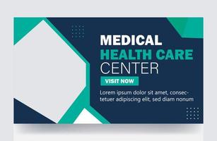 modelo de design de miniatura de postagem de capa médica de banner hospitalar vetor