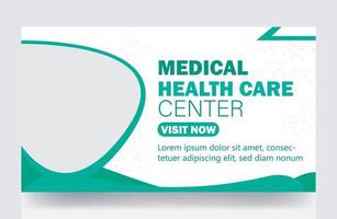 design de miniatura de vídeo de banner médico e modelo de banner da web vetor