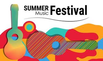 ilustração vetorial banner festival de música de verão colorido. estoque de vetor de fundo. eps10