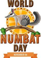 design de logotipo do dia mundial numbat vetor