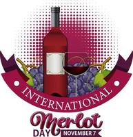 design de cartaz do dia internacional do merlot vetor