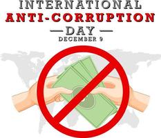 design de cartaz do dia internacional anticorrupção vetor