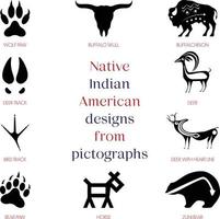 desenhos nativos indianos americanos de pictograma vetor