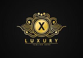 letra x logotipo de decoração de luxo vetor