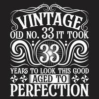 design de camiseta de tipografia de aniversário vintage vetor
