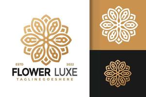 design de logotipo elegante de flor de luxo, vetor de logotipos de identidade de marca, logotipo moderno, modelo de ilustração vetorial de designs de logotipo