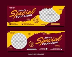 design de modelo de banner de menu de comida especial vetor