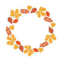 moldura redonda com folhas de outono. modelo para design decorativo de outono. ilustração vetorial isolada vetor