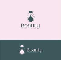 vetor de logotipo de beleza, logotipo de cuidados com a pele, logotipo de cosméticos, rosto de beleza, ícone de beleza de rosto de mulher, design de logotipo de beleza natural