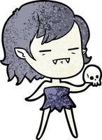 personagem de garota vampira de desenho animado vetor