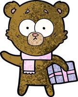 personagem de urso vetorial em estilo cartoon vetor