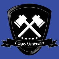 um logotipo vintage do emblema de dois eixos vetor