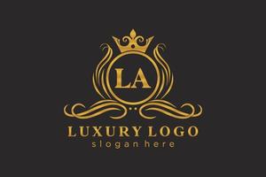 inicial la letter royal luxo logotipo modelo em arte vetorial para restaurante, realeza, boutique, café, hotel, heráldica, joias, moda e outras ilustrações vetoriais. vetor
