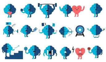 ícone de personagem de desenho animado de atividade cerebral. vetor de ilustração de atividade cerebral