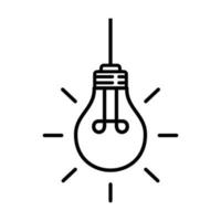 ícone de contorno de lâmpada pendurada vetor