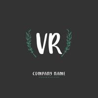 vr caligrafia inicial e design de logotipo de assinatura com círculo. logotipo manuscrito de design bonito para moda, equipe, casamento, logotipo de luxo. vetor