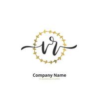 vr caligrafia inicial e design de logotipo de assinatura com círculo. logotipo manuscrito de design bonito para moda, equipe, casamento, logotipo de luxo. vetor