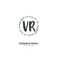 vr caligrafia inicial e design de logotipo de assinatura com círculo. logotipo manuscrito de design bonito para moda, equipe, casamento, logotipo de luxo. vetor