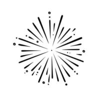 doodle fogo de artifício radial. forework brilhante com vigas para festas e comemorações. ilustração vetorial vetor
