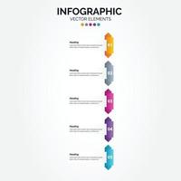 Modelo de infográfico vertical de negócios de 5 etapas vetor