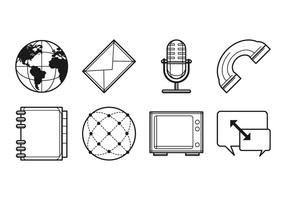 Vector grátis de ícones de mídia e comunicação