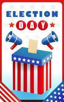 dia da eleição, ilustração de urnas com megafone. adequado para eventos vetor