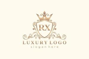 modelo de logotipo de luxo real de carta rx inicial em arte vetorial para restaurante, realeza, boutique, café, hotel, heráldica, joias, moda e outras ilustrações vetoriais. vetor
