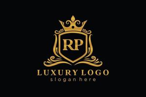 modelo de logotipo de luxo real de carta rp inicial em arte vetorial para restaurante, realeza, boutique, café, hotel, heráldica, joias, moda e outras ilustrações vetoriais. vetor