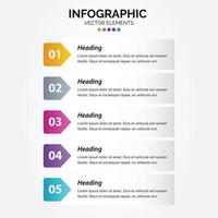 infográfico vertical profissional de 5 opções com processos de opções de ícone 5 vetor