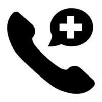 ícone de design plano conceitual de chamada médica vetor