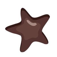 estrela de chocolate. ilustração vetorial vetor