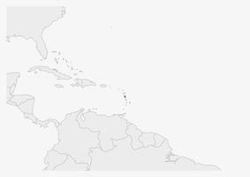mapa da dominica destacado nas cores da bandeira da dominica vetor