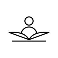 ilustração de ícone de linha de pessoas com livro aberto. ilustração de ícone relacionada ao livro de leitura. design vetorial simples editável. vetor