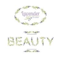 slogan de tipografia com beleza de texto de flor de lavanda para impressão de camiseta, bordado, design. camiseta gráfica e estampada vetor