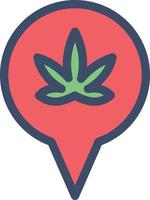 ilustração vetorial de localização de cannabis em ícones de símbolos.vector de qualidade background.premium para conceito e design gráfico. vetor