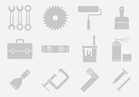 Ícones de ferramentas cinzentas vetor