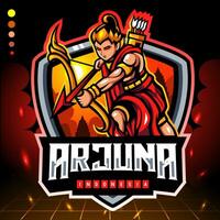 mascote arjuna. e design de logotipo de esportes vetor