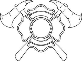 bombeiro de logotipo de linha vetorial com design de estilo simples vetor