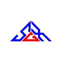 design criativo do logotipo da carta sgx com gráfico vetorial, logotipo simples e moderno sgx em forma de triângulo. vetor