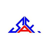 design criativo do logotipo da carta saf com gráfico vetorial, logotipo simples e moderno saf em forma de triângulo. vetor