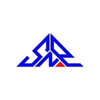 design criativo do logotipo da carta snp com gráfico vetorial, logotipo simples e moderno snp em forma de triângulo. vetor